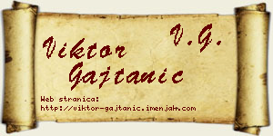 Viktor Gajtanić vizit kartica